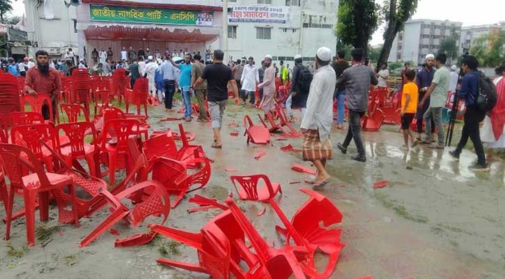গোপালগঞ্জে এনসিপির সমাবেশে হামলা ও ভাঙচুর