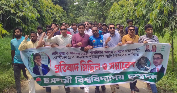 ছাত্রদল নেতা সাম্য হত্যার বিচার দাবিতে ইবিতে বিক্ষোভ সমাবেশ  