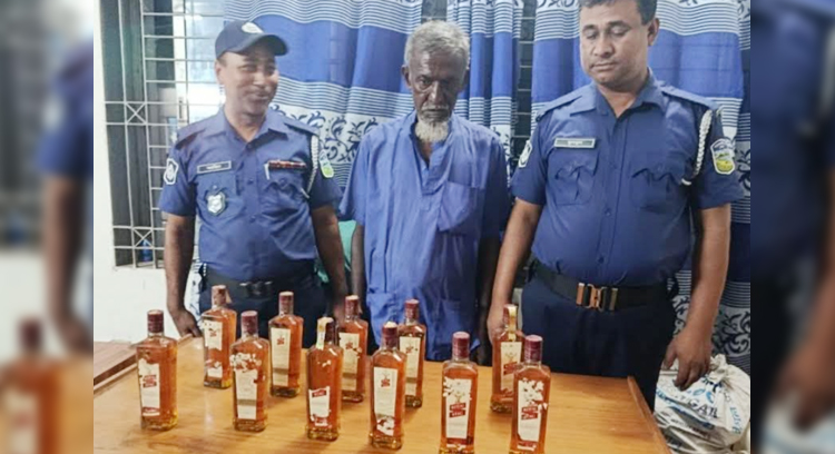 গৌরীপুরে বিদেশী মদসহ একজন আটক