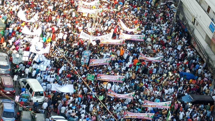 গাজায় গণহত্যার প্রতিবাদে বিএনপির র‌্যালি শুরু