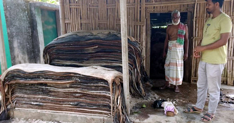 চামড়া কিনে বিপাকে ফুলবাড়ীর ব্যবসায়ীরা