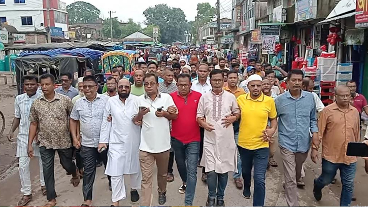 আ. লীগের নৈরাজ্যের প্রতিবাদে গৌরীপুরে বিএনপির বিক্ষোভ মিছিল