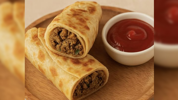 বিকেলের নাস্তায় বাসায় বানাই কিমা পরোটা রোল