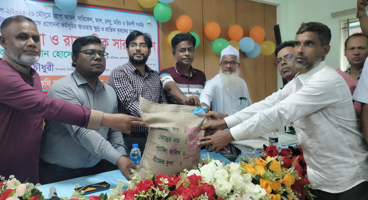 নবীনগরে বিনামূল্যে বীজ ও রাসায়নিক সার বিতরণ
