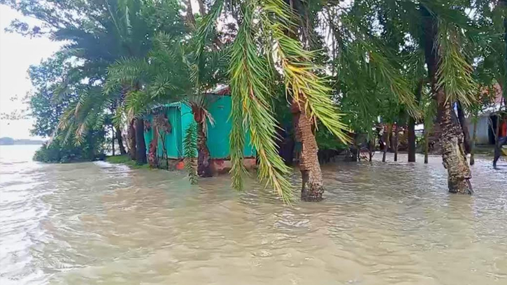নোয়াখালীর নিম্নাঞ্চল প্লাবিত, ভাঙনের মুখে শতাধিক বাড়িঘর