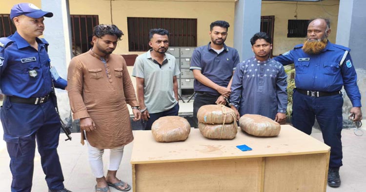 রূপগঞ্জে গাঁজাসহ ৩ মাদক ব্যবসায়ী গ্রেফতার : প্রাইভেটকার জব্দ